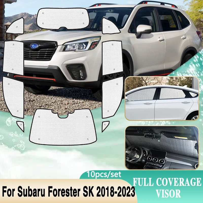 For Subaru Forester SK 2018~2023 Mk5 Full Coverages Sunshades Windshield Windows Shaby Visor Car Accessories 2019 2020 2021 2022