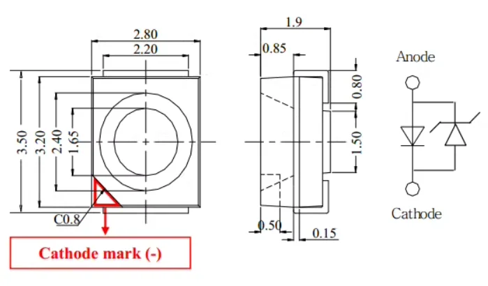 EWT801-S 3528 White High Brightness LED Imported Original