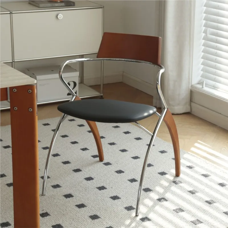 

Joylive Designer Dining Chairs Internet-famous Chairs Simple And Casual Home Chairs Iron Backrest Chairs Retro Armchairs