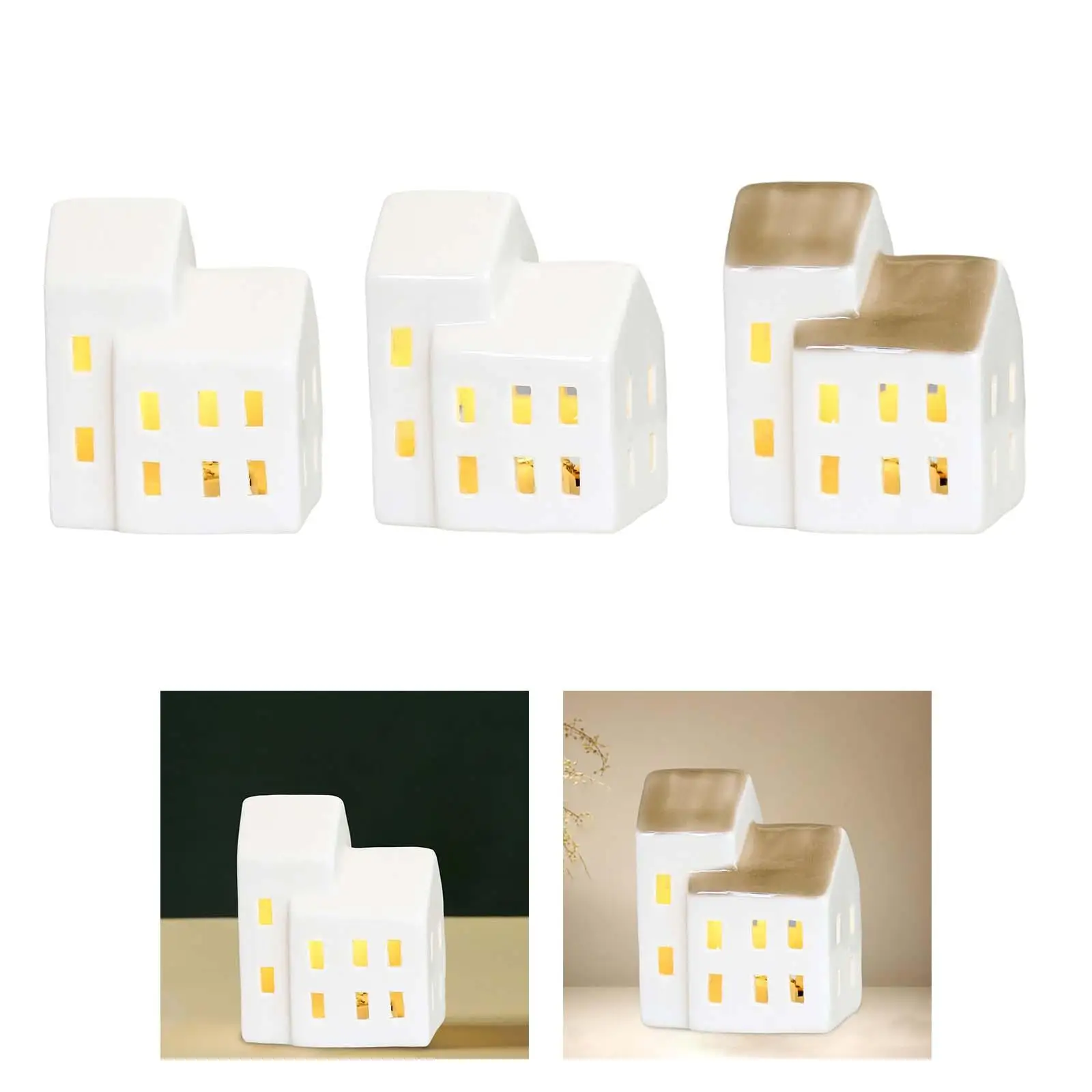 Ceramic House Night Light Small House Shaped Minimalist Night Lamp for Church