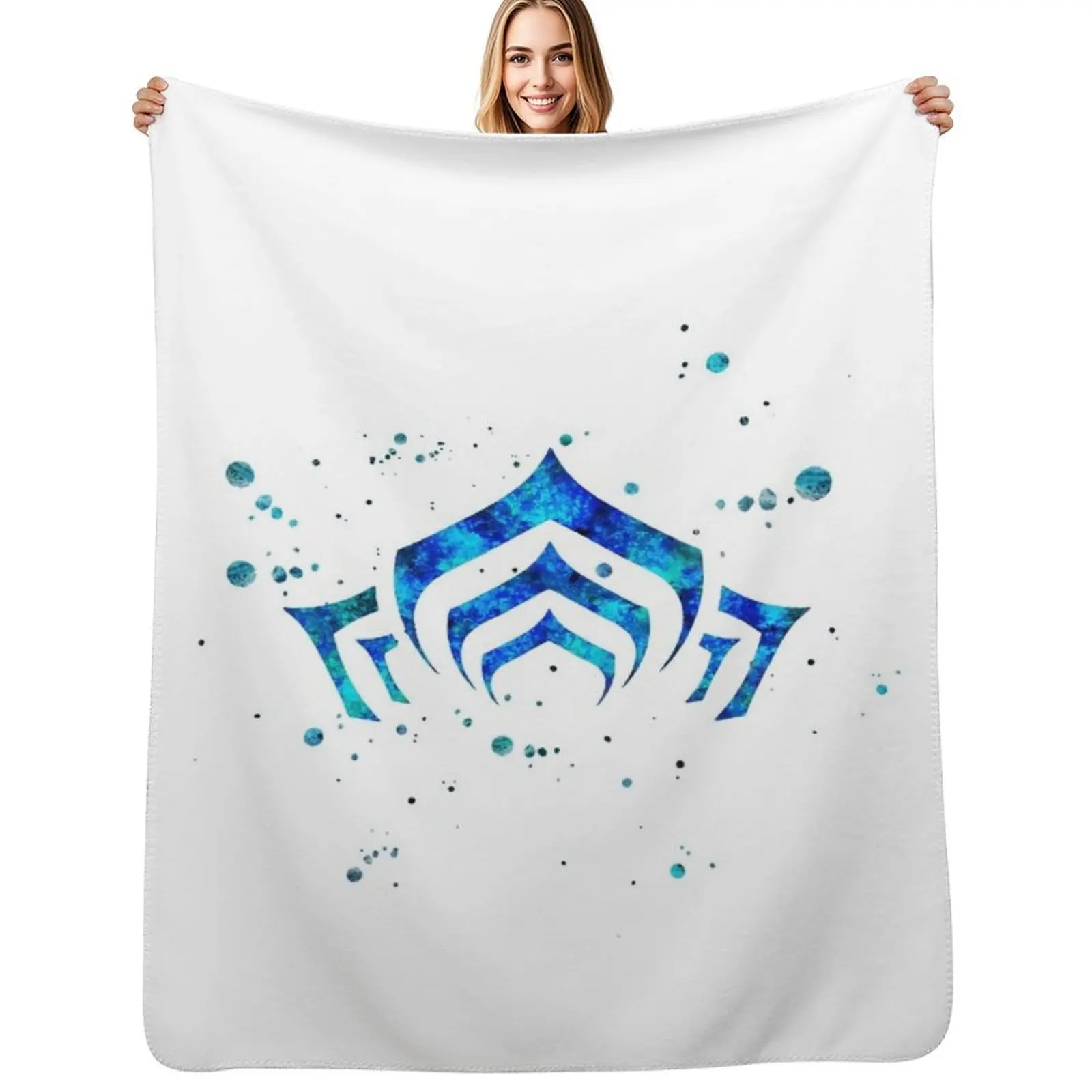 

Warframe Logo Watercolor Throw Blanket Cute Plaid manga Sleeping Bag Decoratives Blanket