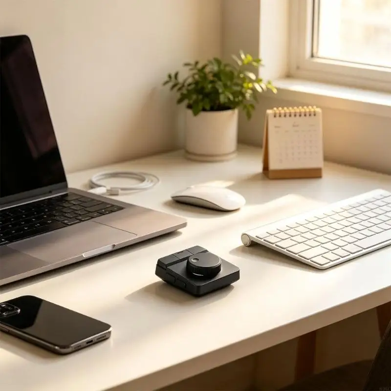D100H Wireless Edit Controller with Fine-Tune Wheel and Control, Rechargeable Desktop Tool for Video Trimming, Photo 896C