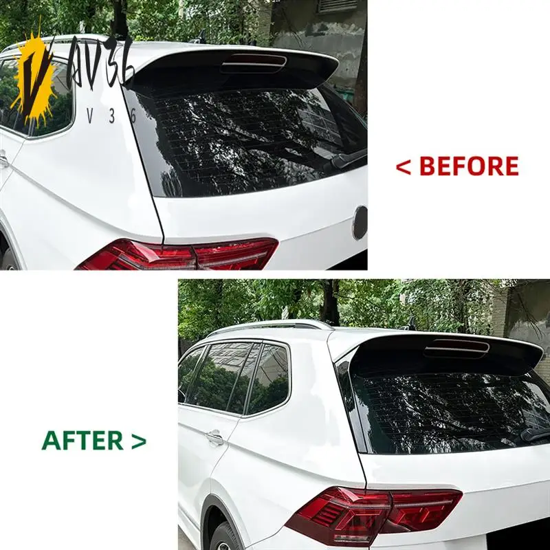 

AV36-For VW Tiguan MK2 R-Line 2017-2023 Bright Black Car Rear Window Spoiler Side Wing Cover Trim Car Parts Accessories