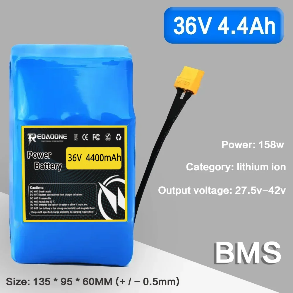10s2p 36V 4400mAh True Capacity Lithium Battery - Exceptional Rechargeable Pack for HoverBoard Self-balancing Scooter Unicycle