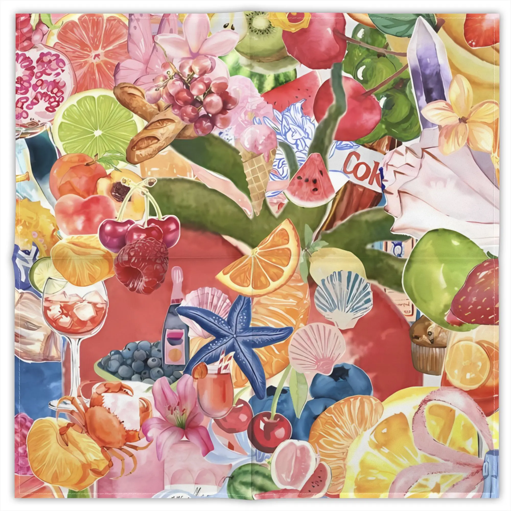 

Y2K Summer Beach Coconut Trees Fashion Square Scarf Decorative Polyester Printed Daily