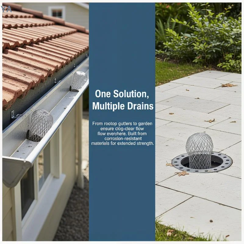 【SA】Leaf Blocking Gutter Drain Filter Durable Rustproof Roof Eaves Pipe Strainer for Residential Garden Gutter Care