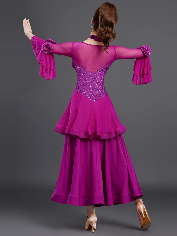 2025 New Modern Dance Dress Professional Competition Performance Waltz Gb Friendship Dance Costumes 7218