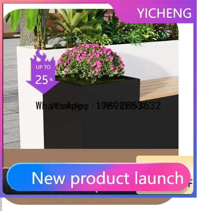X3 Outdoor Balcony Terrace Flower Box Garden Planting Box Rest Seat Bench Luminous Partition Fence