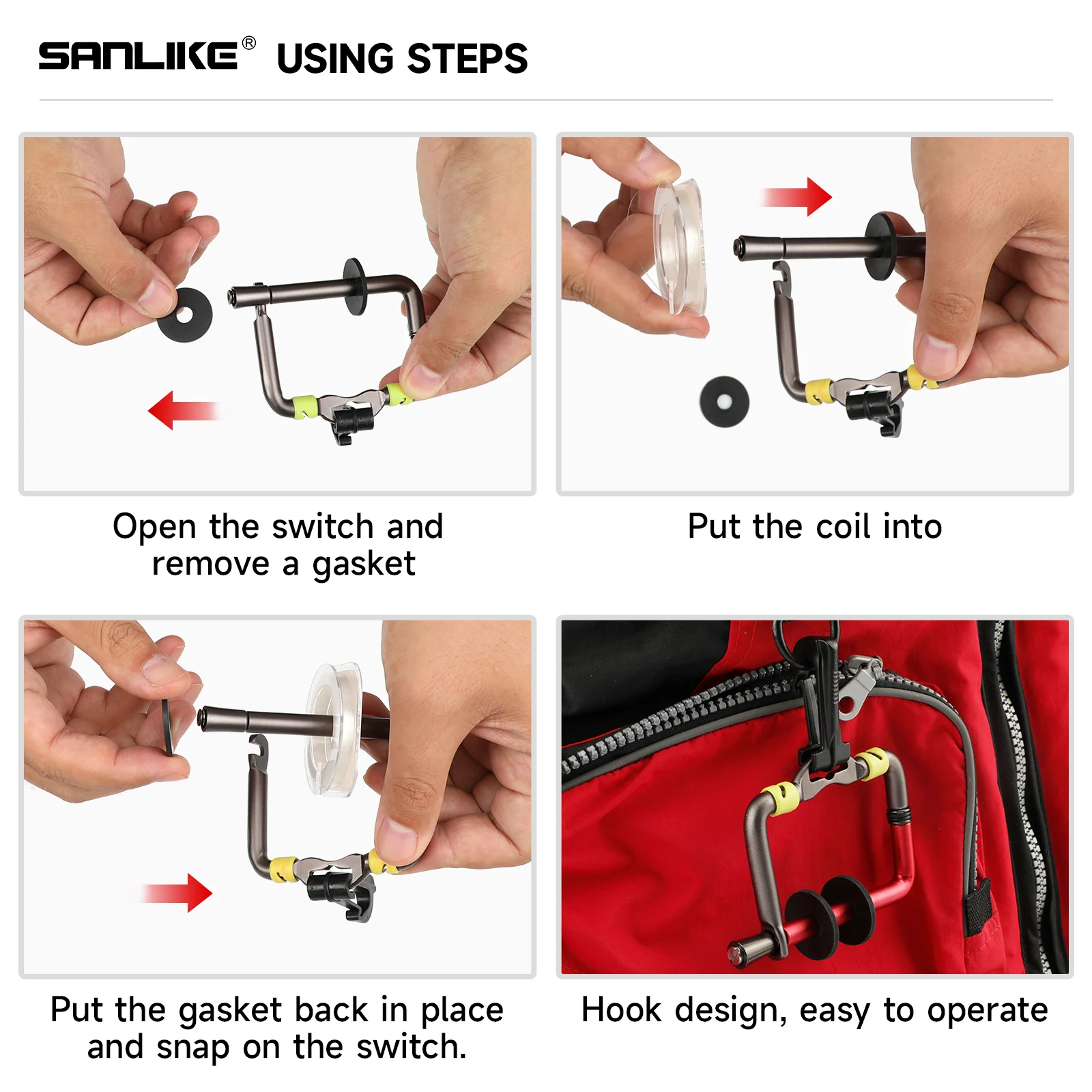 SANLIKE Fish Coil Support The Fishing Line Tippet Spool Is Inserted Into The Holder Fishing Line Can Be Conveniently Stored Tool