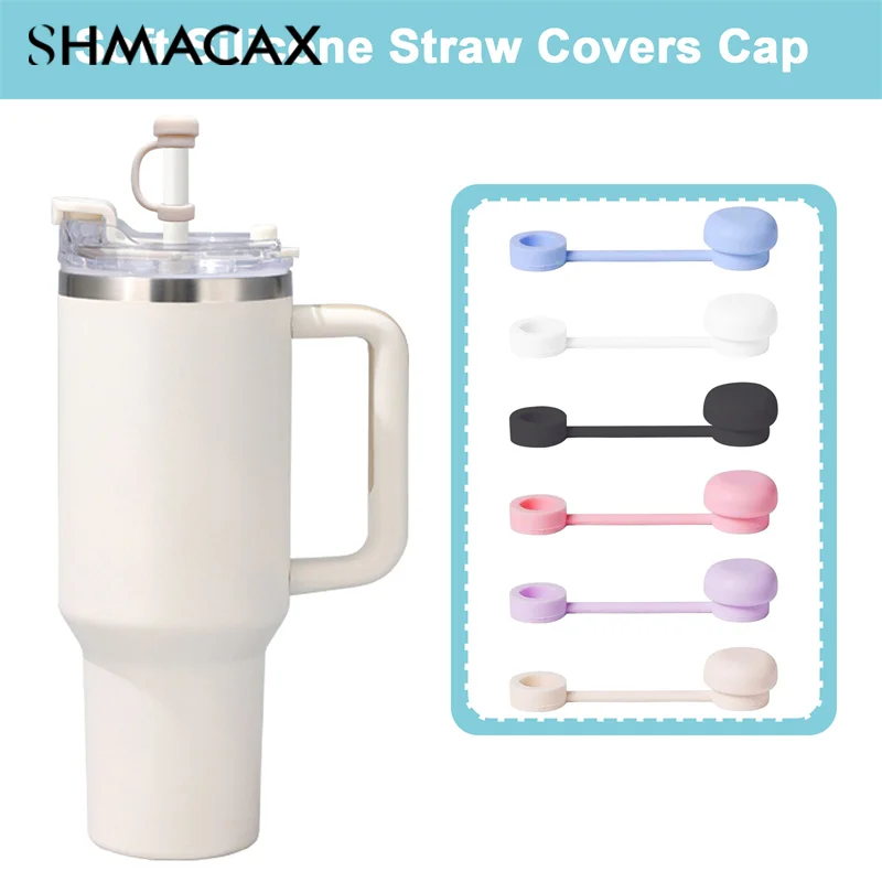 Straw Covers Cap Reusable Silicone Straw Toppers Compatible With Stanley Cup Spill Leak Stopper Splash Dust Proof Straws Cover