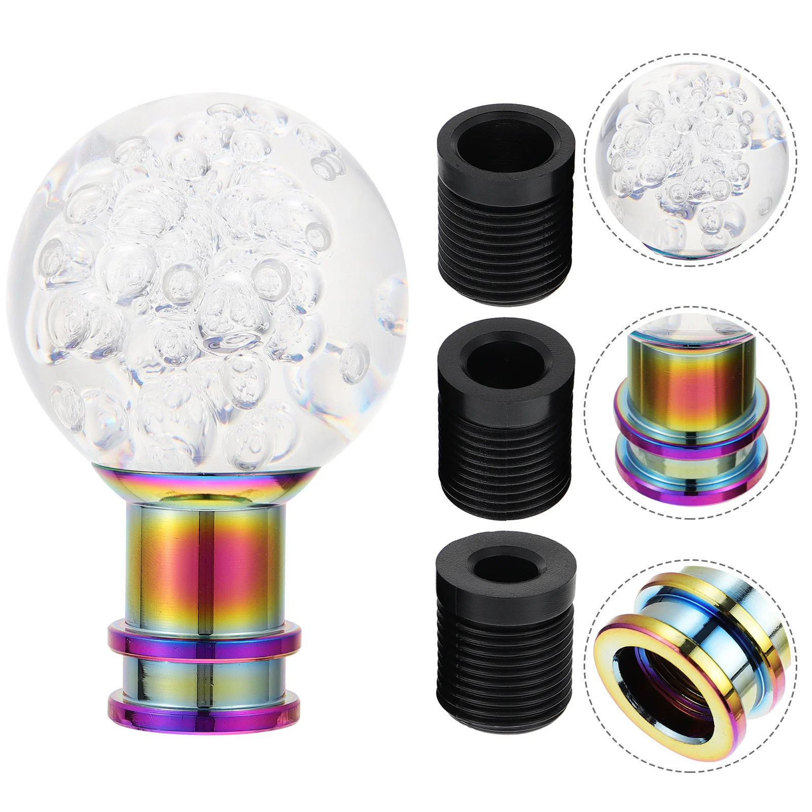 

1 set Acrylic Gear Knob Head Smooth Crystal For Car Manual Suv Truck Durable Transparent Round Adapter Decor