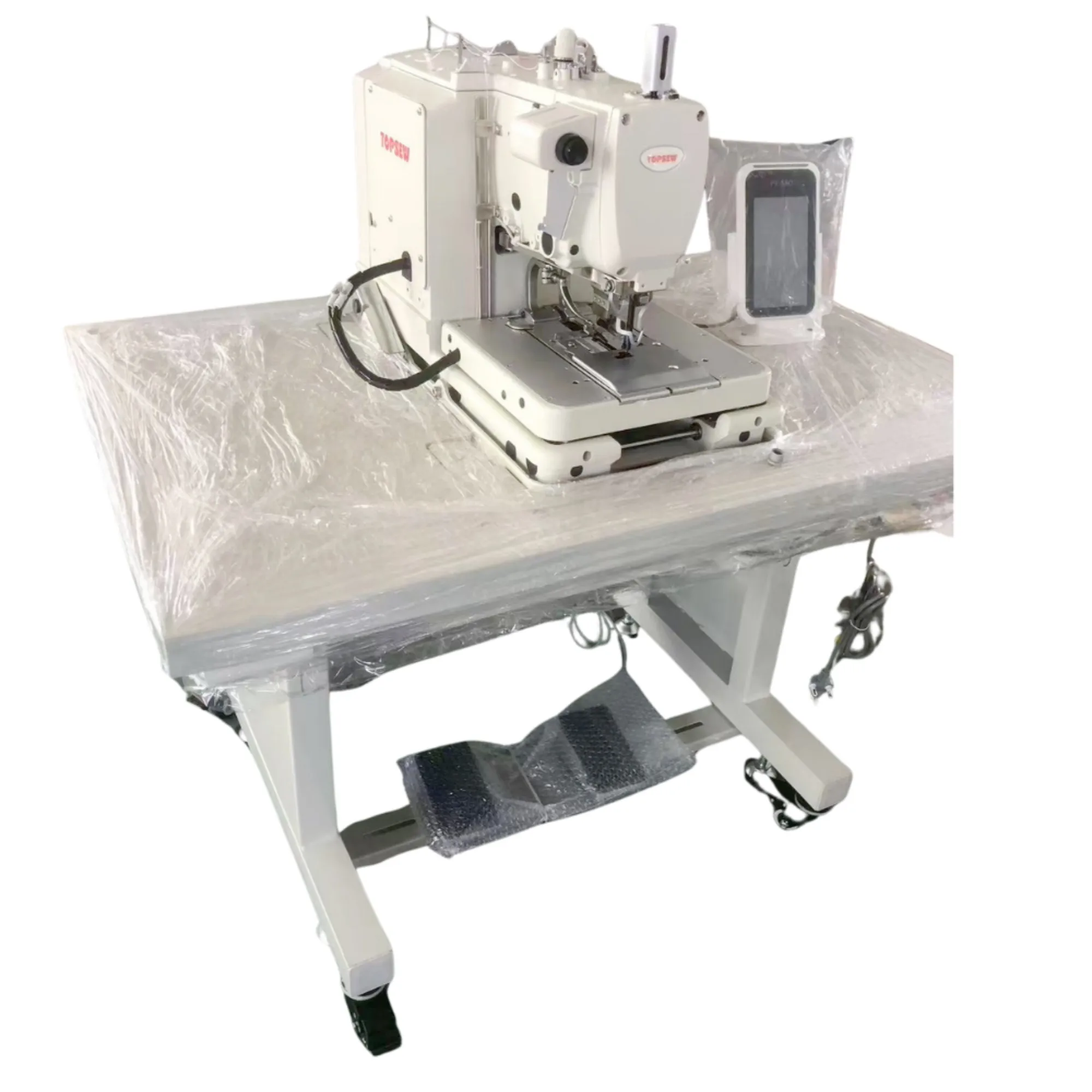 ATV&UTVTOPSEW TS9820 Manual Direct Drive Electronic Eyelet Button Holer Auto Trimming 16mm Presser Foot High Speed Iron Industri
