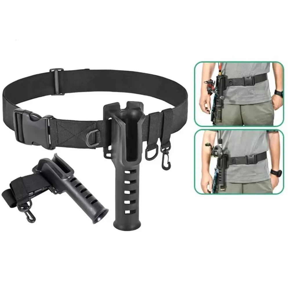Adjustable Fishing Rod Belt Holder Hanging Buckle Wader Strap Lure Fishing Rod Insertion Portable Rod Holder Spinning Fishing