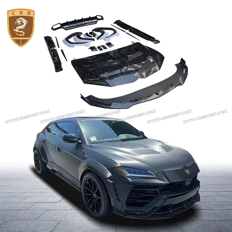 Wheel Eyebrow Front Rear Bumper Lip Side Skirt Engine Hood Bonnet Cover For Lamborghini URUS Tuning 1016 Style Satin Car Bodykit