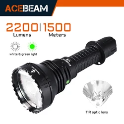 ACEBEAM L19 2.0 사냥 손전등 2200 루멘 1184 야드 야간 사냥을위한 긴 Rang 충전식 손전등