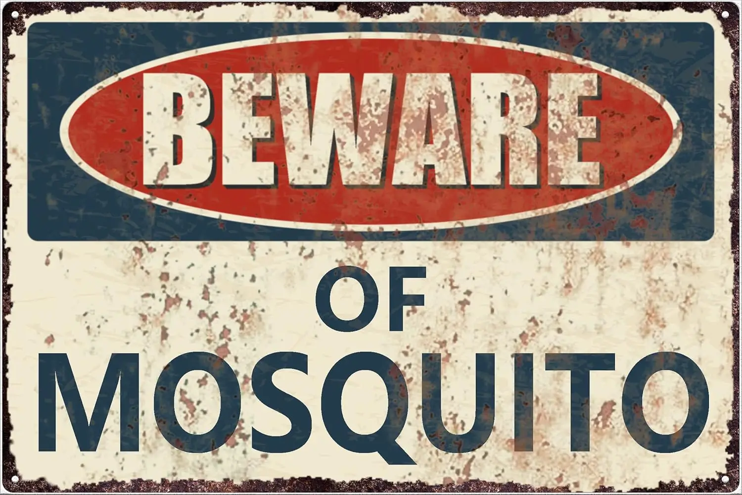 Vintage Metal Signs - Warning Beware of mosquito sign - warning signs for property House and Business, garden, yard, park,  sign