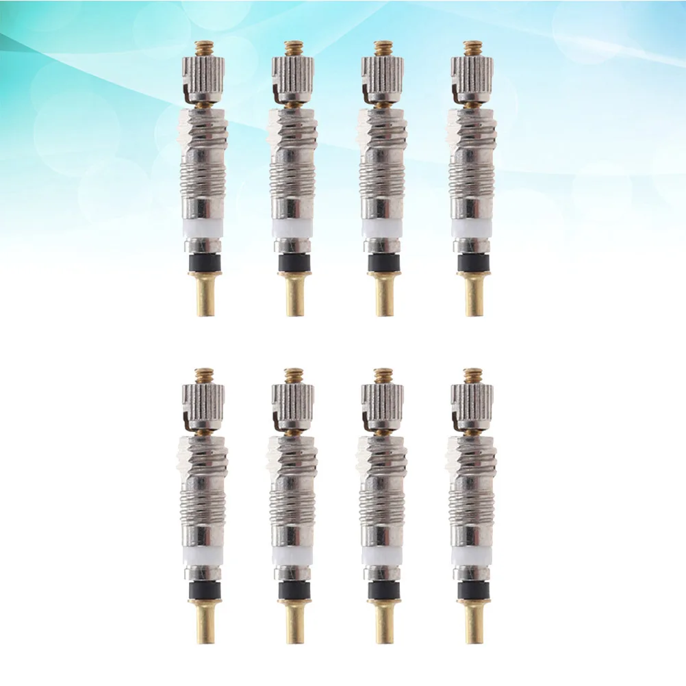 8Pcs Valve Cores Copper Nickel-Plated Durable Safe Reliable Universal Compatible Stop Air Leaks Lightweight