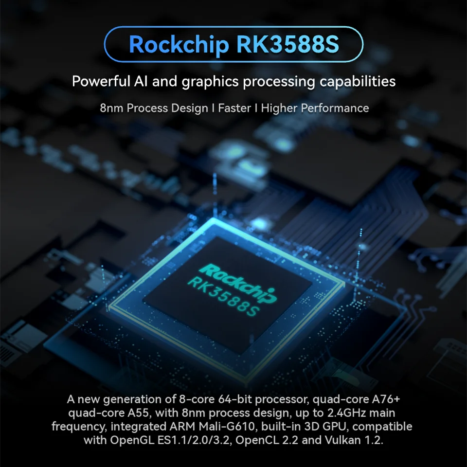 Orange Pi 5 Pro 16GB Ram Single Board Computer RK3588S LPDDR5 Wifi5.0-BT5 Development Board M2.0 Support SSD Smaller Faster