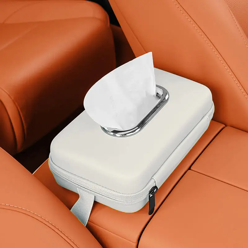 Op de auto gemonteerde tissuebox Ladebox Creatieve auto-armsteundoos Rugleuning Hangende multifunctionele zonneklep Vierkleurige tissuetas