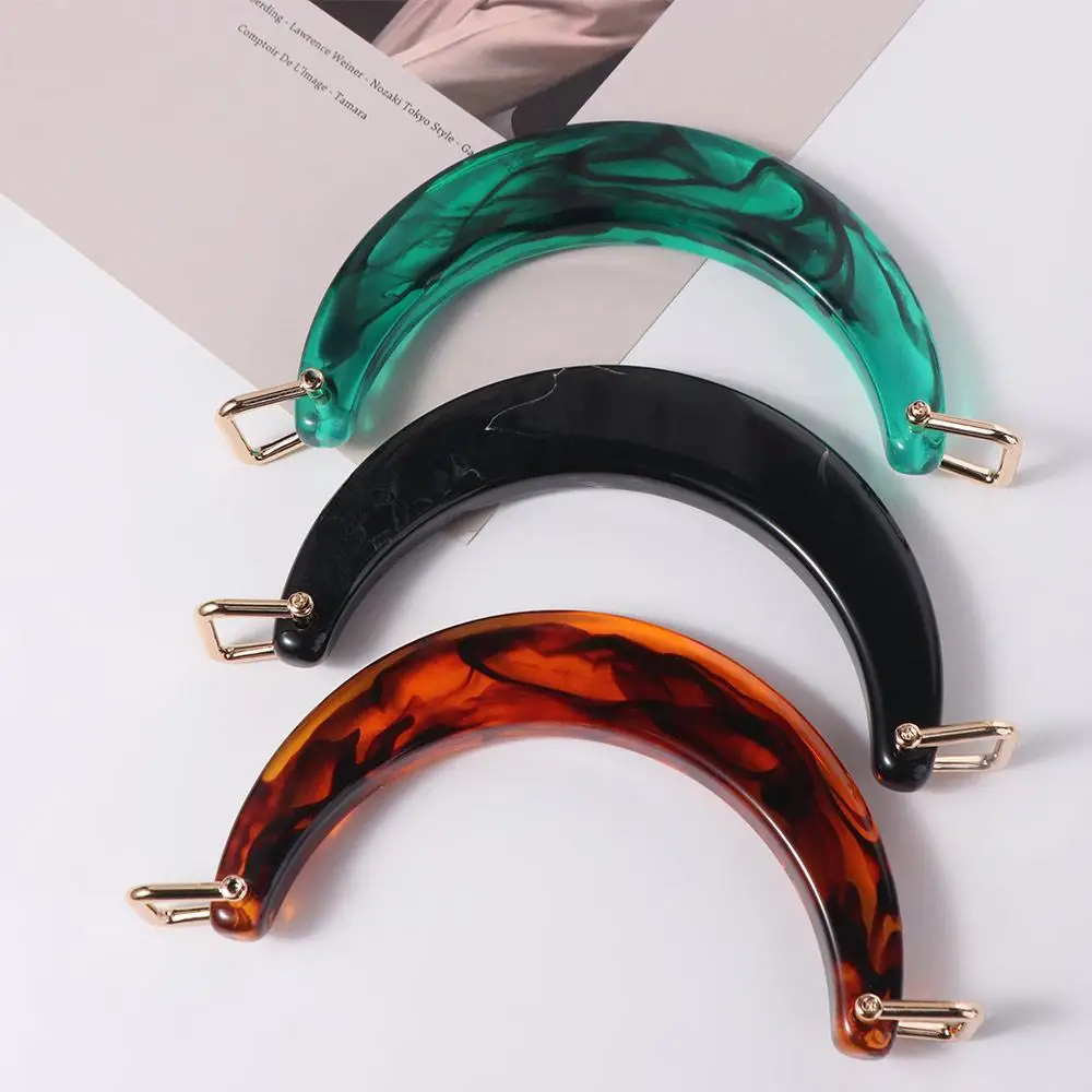 

Punch-free Resin Women's Bag Handle U-Shaped Semi-circular Handbag Handles 13.5cm Acrylic Tote Grip Purse Frame