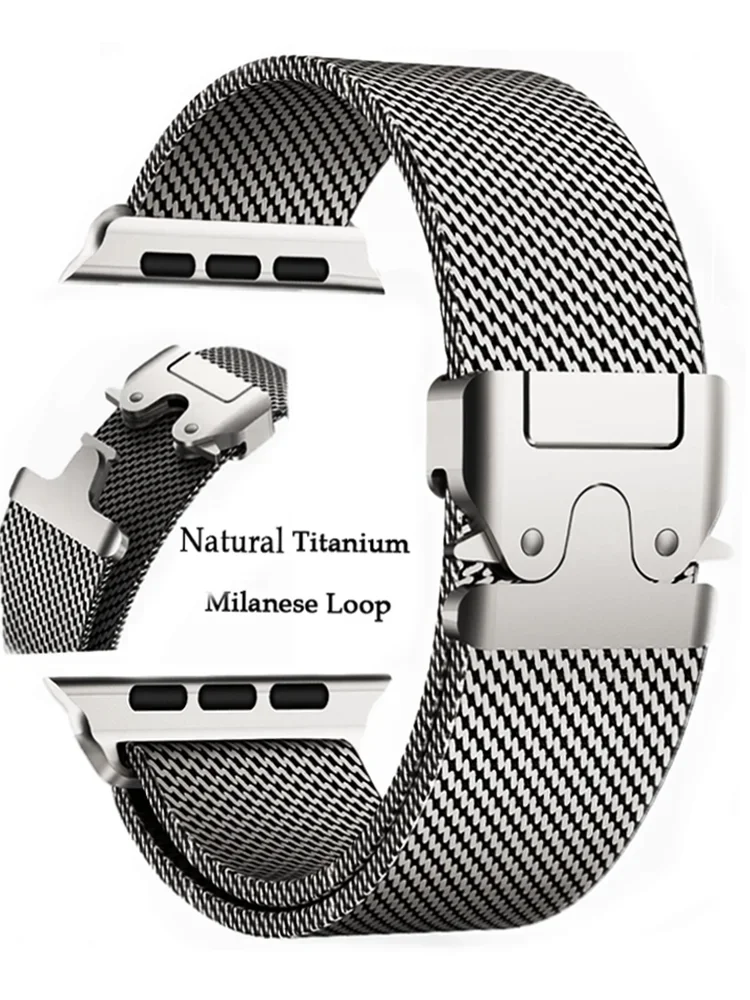 Titanium Straps For Apple watch Ultra 2 49mm Series 10 9 8 7 6 5 4 SE 46mm 42mm 41mm 45mm 44mm 38-40mm Milanese Loop Accessories