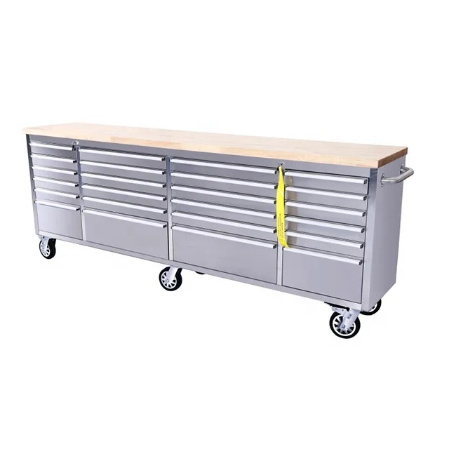 Stainless steel rolling workbench work table for workshop garage