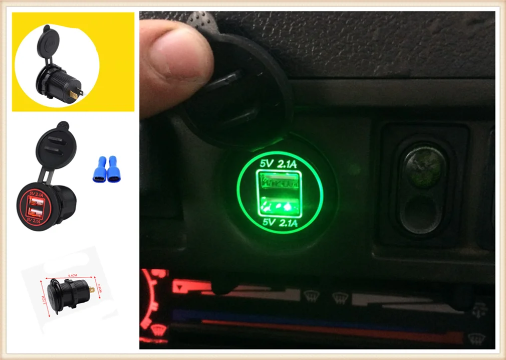 12V-24V universal car motorcycle 4.2A auto charger dual USB for BMW Z4 E85 E89 i8 and i3 E39 E61 E60 E63 F07 F10 F11 M5