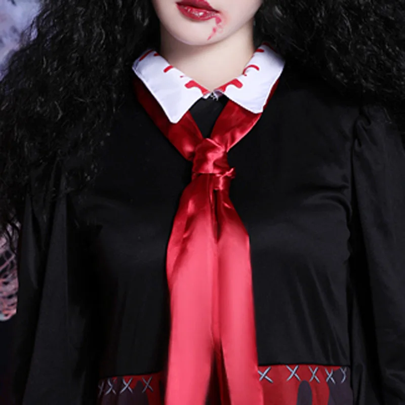 Harrow loween Adult Cosplay Costume Women's Role-plang Bloody Doll Witch Skirt Set Polyester Material Women's Faion