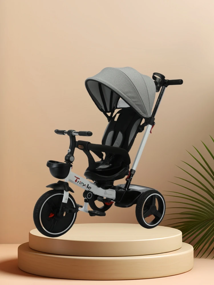 AliExpress ubravoo Baby Tricycle, 6-in-1 Baby Push Bike Steer Stroller, Detachable Guardrail, Adjustable Canopy, Safety