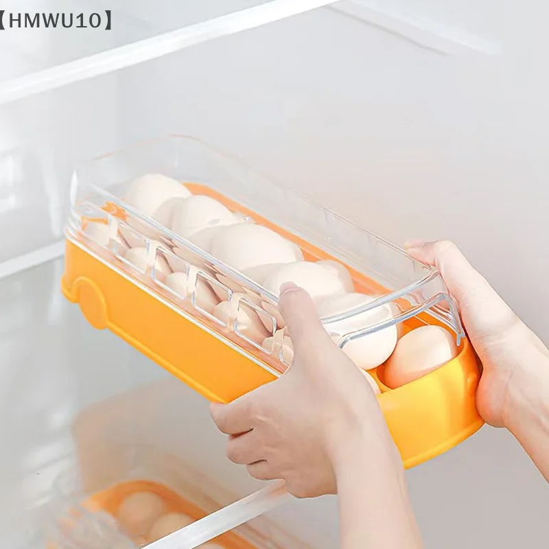 Creative Bus Shape Egg Storage Rack Refrigerator Egg Storage Box Egg Basket Container Organizer Large Capacity KitchenContainer