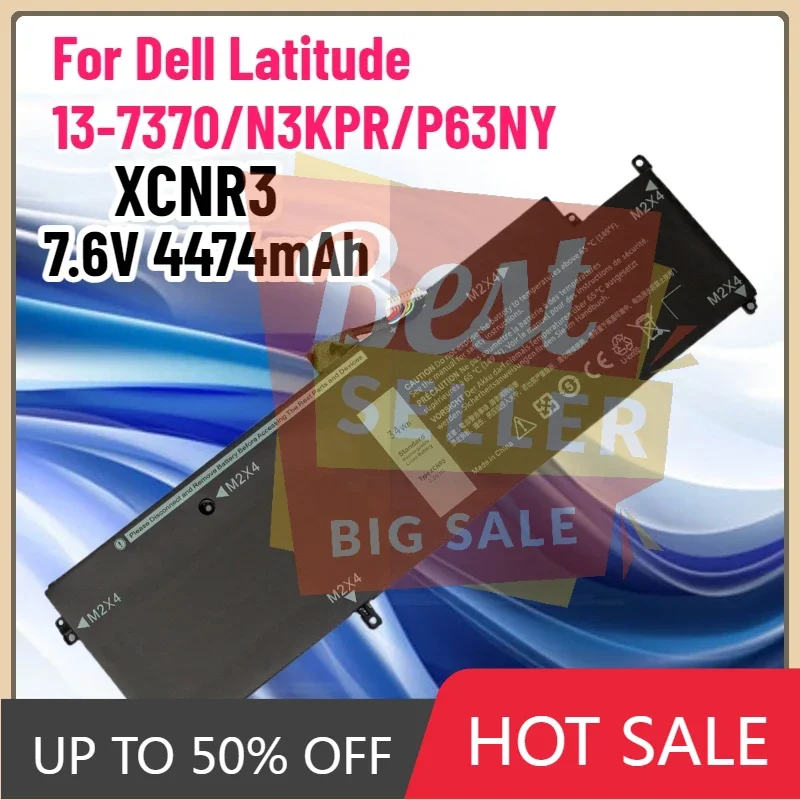 

New XCNR3 Laptop Battery For DellLatitude 13-7370 P67G Ultrabook Series P63NY N3KPR G7X14 7.6V 4474mAh