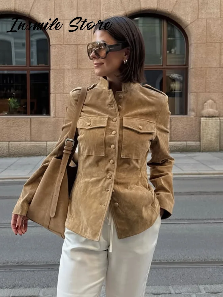 Serafina – Faux Suede Military Jacket 3