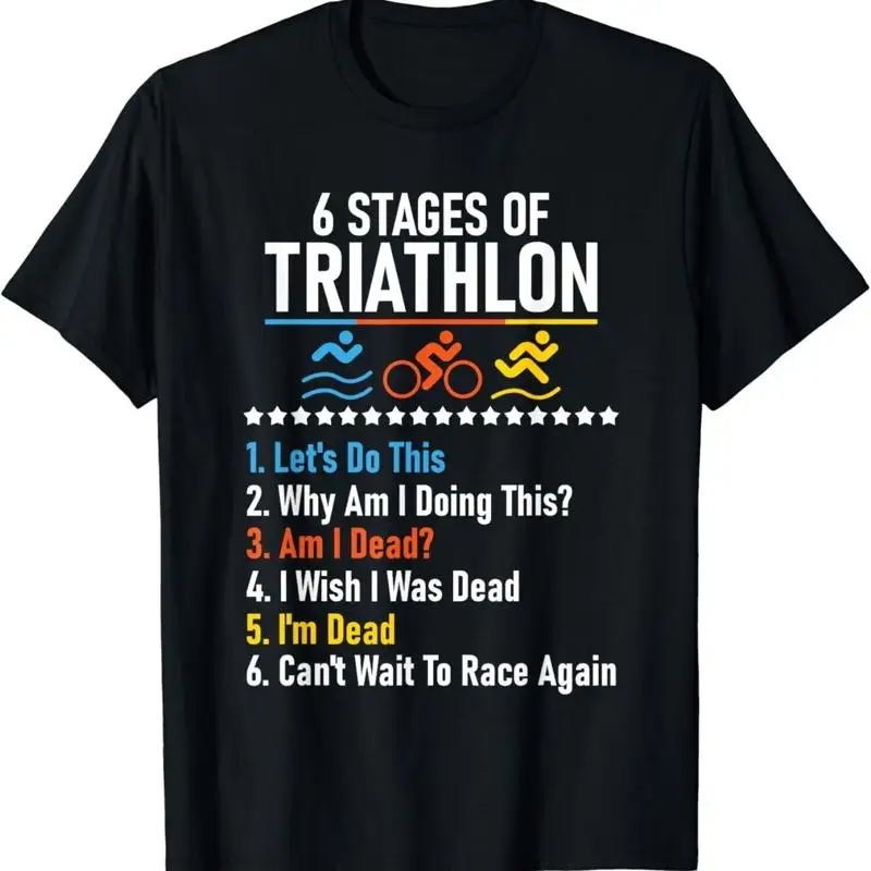 6 Stages Of Triathlon Athlete Running Swimming Bicycling T Shirt