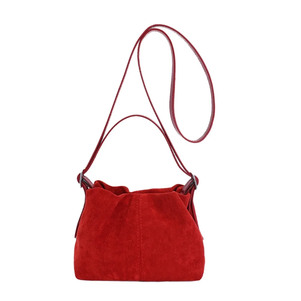

Shoulder Bag Suede Pleated Cloud Bag Handbag Large Capacity Slouchy Hobo Bags Candy Color Korean Style Solid Color Tote Bag