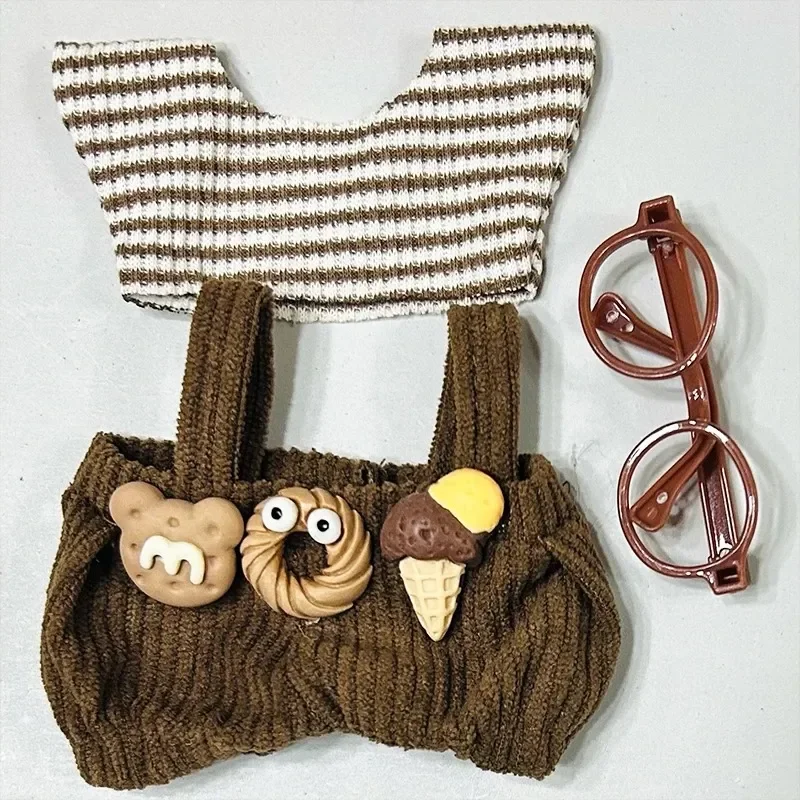 17 cm Nette Mini Plüsch Puppe Kleidung Outfit Zubehör Für Korea Kpop Exo Labubu Idol Puppen Rock Hut Kleidung DIY kinder Geschenk