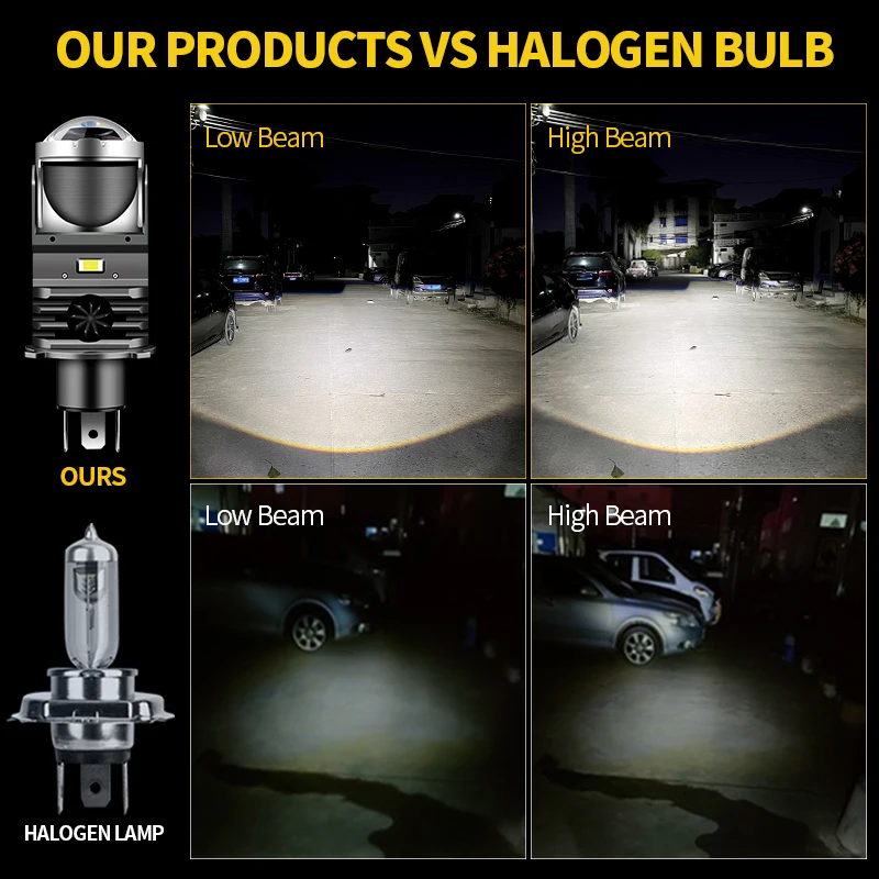 1PCS FOR HaoJue NK150 25W 6000K White Motorcycle Accessories H4 LED Lens Headlight CANbus High Low Beam HS1 MOTO Lamp
