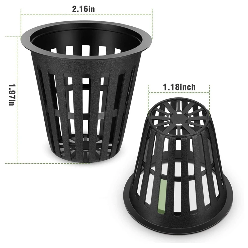 120Pack 2 Inch Net Cups Slotted Mesh Wide Lip Filter Plant Net Pot Bucket Basket For Hydroponics