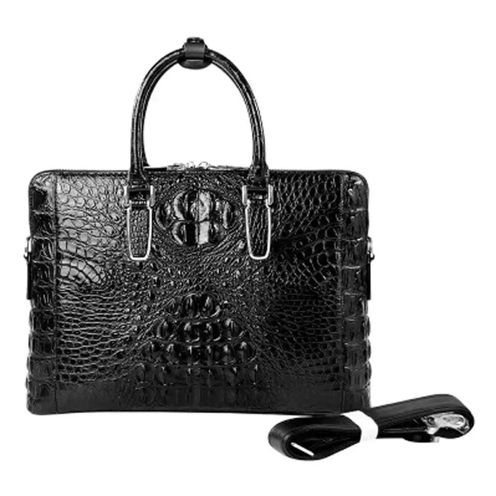 

xipijiang new crocodile bag business men briefcase men handbag male One-shoulder Double zipper