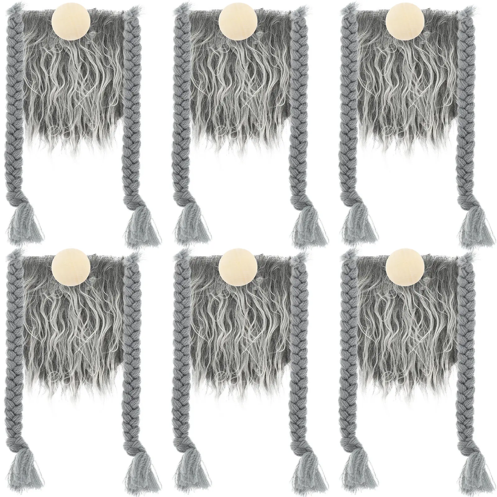 

1Set Home Decor Gnome Beard Pre-Cut Faux Beard Accessories DIY Craft Supplies for Gnome Making with Wooden Beads