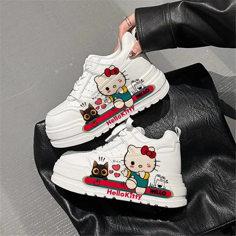 

Kawaii HelloKitty женские городские кроссовки на платформе с героями мультфильмов женская обувь для скейтбординга Harajuku низкие мужские туфли для скейтбординга Zapatos Hombre