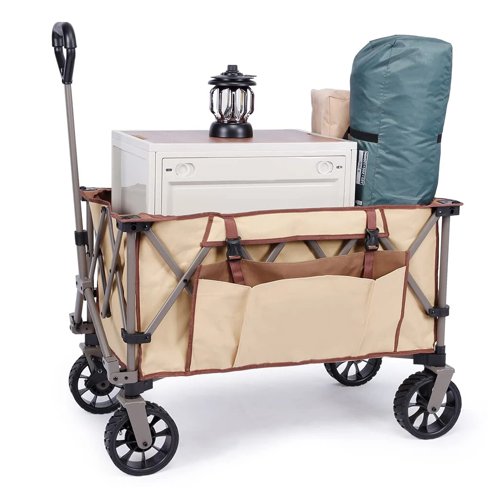 

Camping Stroller Wagon Cart Big Wheels Camping Cart With Cover Camping Gear Cart