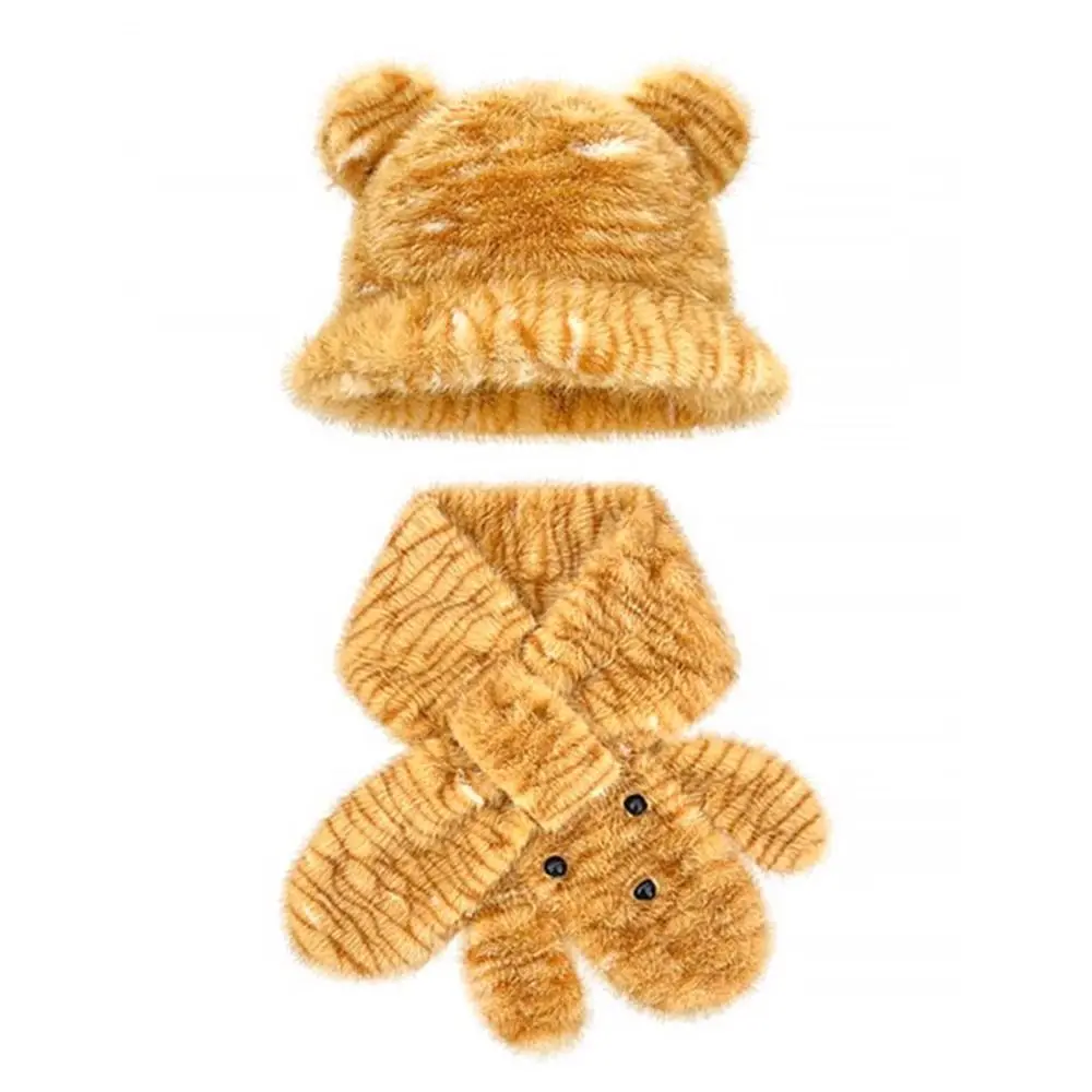 لطيف الكرتون الحيوان الجلد قبعة الدفء حماية الرقبة النمر شريط وشاح حماية الأذن الدب الأذن فيشر قبعة الخريف الشتاء