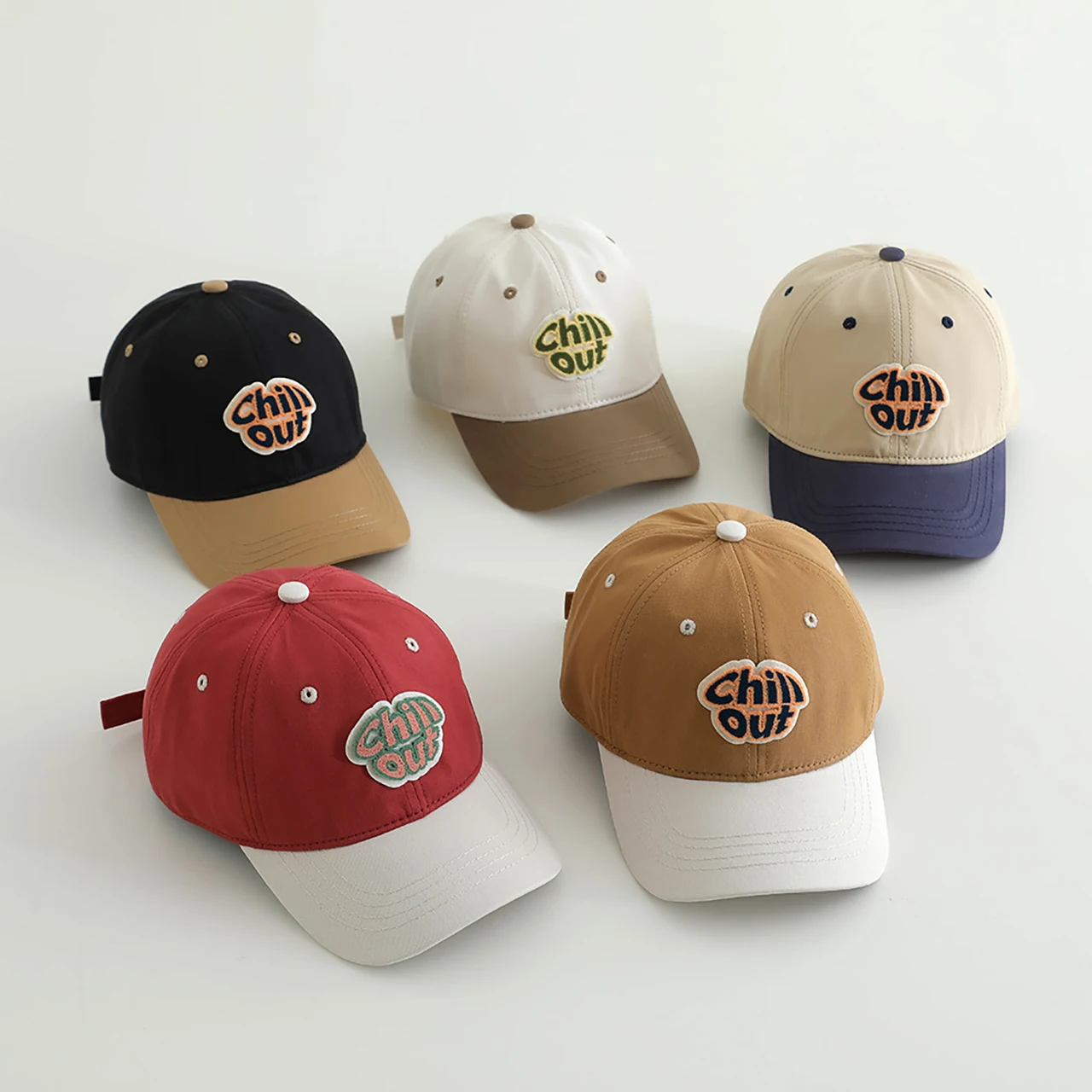 

Fashion Children Baseball Hat Boy Girl Outdoor Sunshade Visors 1-5Year Baby Duck Tongue Cap Color Block Letter Kids Duckbill Hat