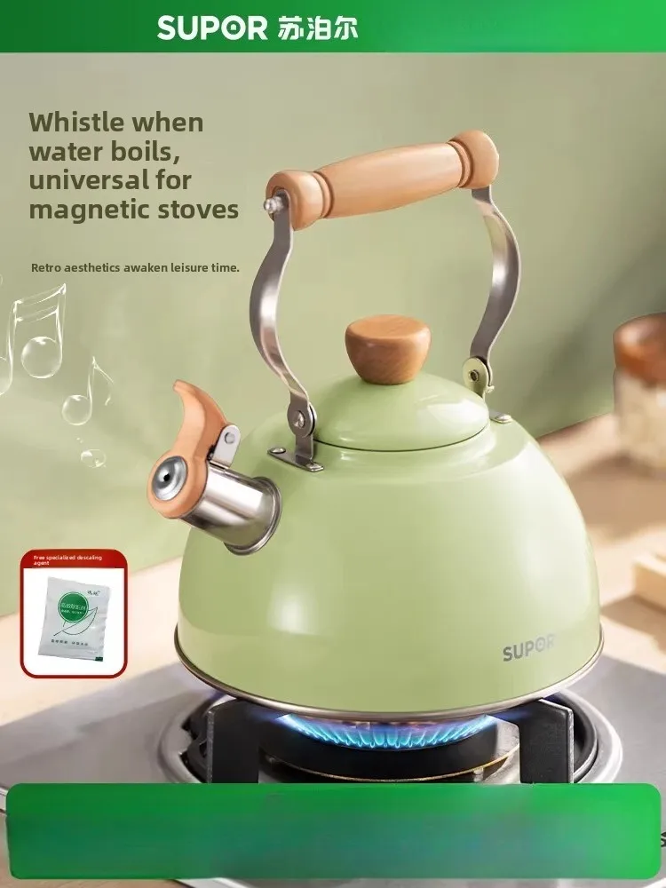 SUPOR Stainless Steel 304 Whistling Kettle Large Capacity for Gas Induction Stove
