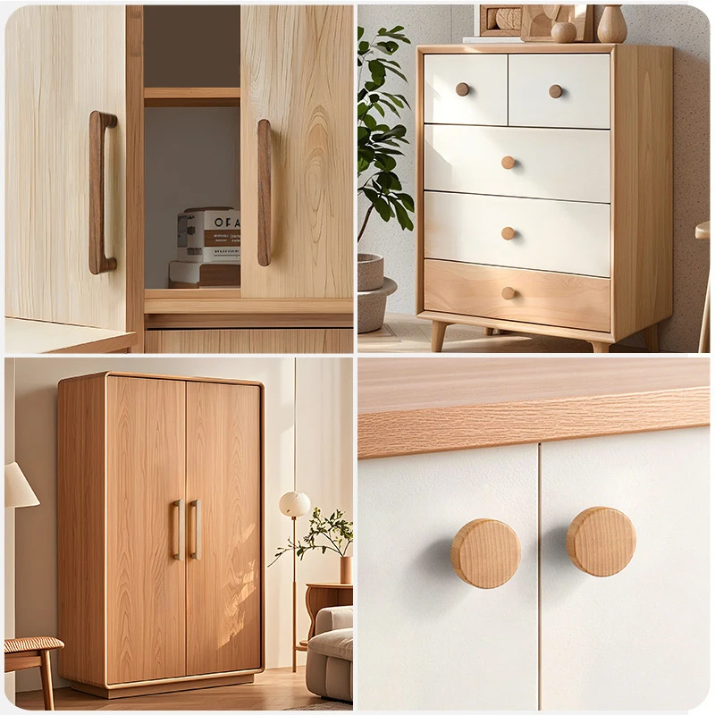 Retro Walnut Wooden Kitchen Cabinet Handle Solid Beech Cabinet Door Handle Furniture Handle Drawer Knobs Lengthen Wardrobe Pulls