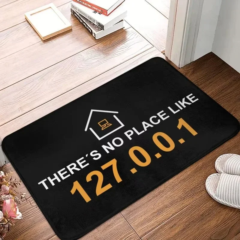 Funny Programmer Printed Entrance Doormat Soft Flannel Non Slip Absorbent Floor Mat 127.0.0.1 Rug for Indoor Home Entryway