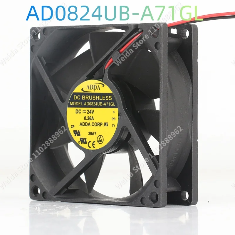 Cooling fan ADDA 5V 12V 48V AC EC 8025 80X80X25MM 8CM frequency converter Dual ball bearing cabinet AD0824UB-A71GL DC 24V 0.26A