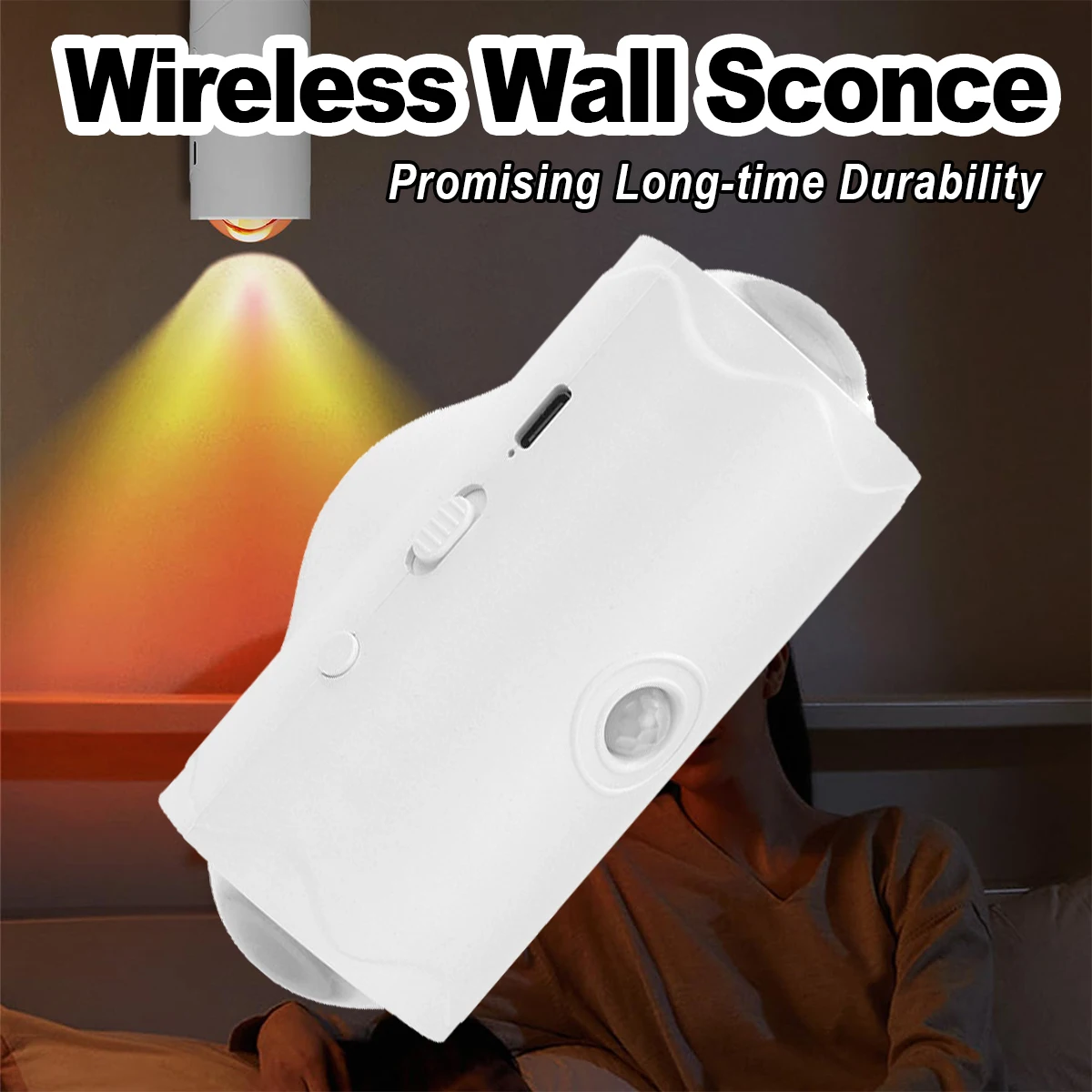 Motion Sensor Wall Lamp Gradient Ambient Night Light Human Body Led Intelligent Lamps Dimmable Decorative Charging Rgb Sensing