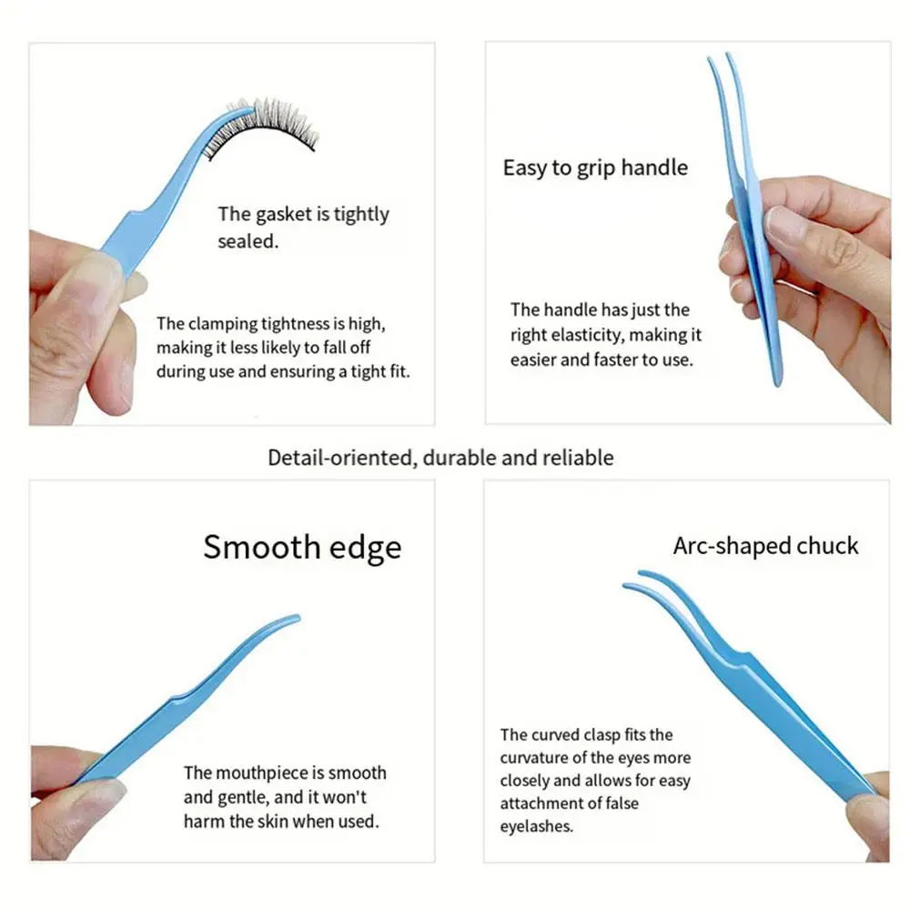 Pince à épiler incurvée en acier inoxydable, pince d'extension de cils, outil de greffage de cils, outil de sélection de bricolage, outil de maquillage précis