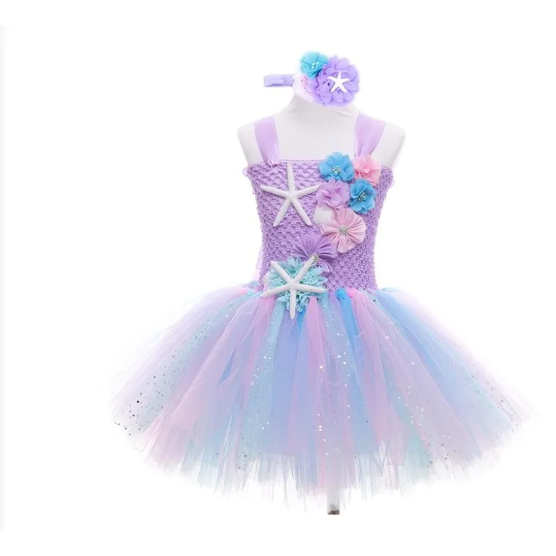 Vestidos de princesa de sirena para niños, ropa de Cosplay para niñas, estilo europeo y americano, gran oferta de Halloween